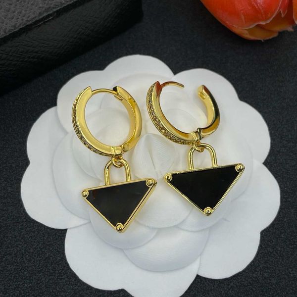 Designer Earrings High Quality Women Diamond Gold Silver Letter Earrings Wedding Party Jewelry With Box
