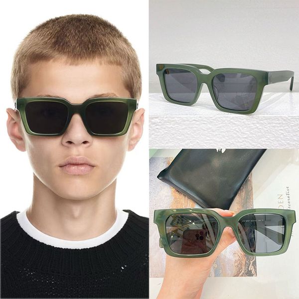 Mens designer retro aesthetic sunglasses UV400 Mens luxury brand casual sunglasses acetate frame square arrow logo design at the legs polarized lenses I111