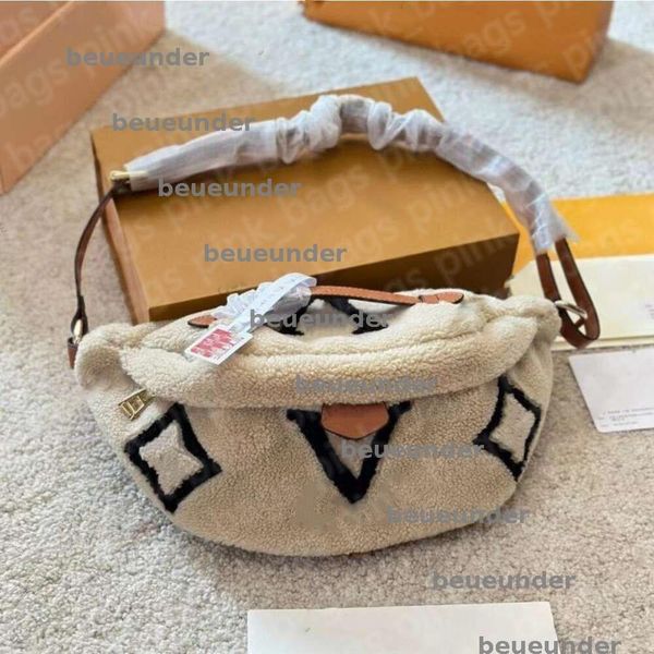 10A Luxury Womens Designer Bag Winter Teddy Fuzzy Waist Chest Bags Crossbody Lamb Wool Soft Fur Shoulder Belt Bags High Quality 248273BF