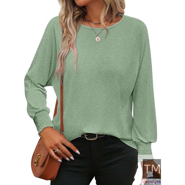 Long Sleeve Tops 2025 Spring Fashion T for Women Crewneck Casual Loose Shirts Basic Tee