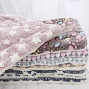 Sleeping Mat Dog Cat Bed Soft Hair Thickened Pad Fleece Home Washable Warm Bear Pattern Blanket Pet Supplies