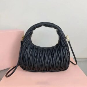 Designer Bag High-End Fashion Women's Handbag Solid Color Underarm Dumpling Bag Pleated Design Thin Shoulder Strap Single Shoulder Bag