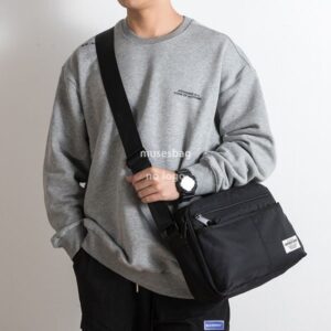 Japanese and Korean fashion men's crossbody bag ins style simple Oxford cloth shoulder bag student personality cross square messenger bag