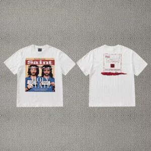 Saint michael vintage Mens T-Shirts Summer High Quality Cotton SAINT VANITY Tshirts Vintage tter Print Round Neck Short Seve Tops Casual T Shirts asian size S-XL