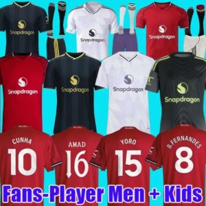 CUNHA 25 26 Soccer Jerseys GARNACHO HOJLUN MARTINEZ CASEMIRO football shirts B. FERNANES men kids kits MAINOO ZIRKZEE Pre match goalkeeper 1991 Training Pre Match