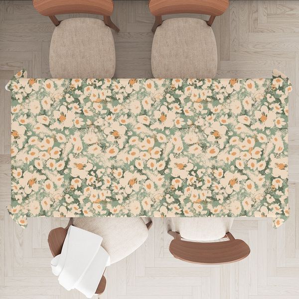 W136 Fabric floral tablecloth coffee table high-end light luxury waterproof and oil-proof