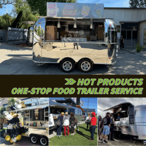 CE Certificate Concession Food Truck Trailer Fully Equipped Coffee Kiosk Food Trailer Hot Dog Carts With Full Kitchen