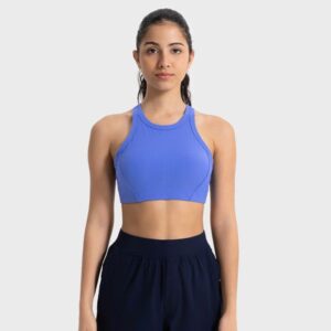Skin friendly nude yoga thread vest with chest cushion fitness top