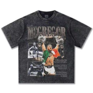 McGregor Men's 100% Cotton Oversized Casual T-Shirt Spring Summer Cross-Cultural Washed Vintage Short Sleeve American Heavyweight