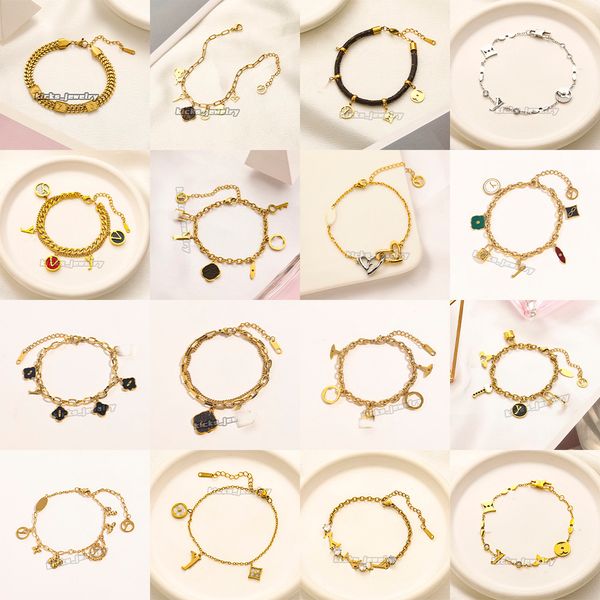 Fashion bracelet classic letter bracelet leather bracelet Cuban bracelet suitable for men and women bracelet birthday party gift