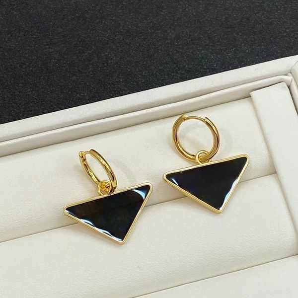 Fashion Brand Designers Letters Stud Triangle Earrings Hoop Women Luxury Brand Design Flowers Crystal Earring Wedding Party Jewelry