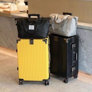 Suitcases Top Quality Aluminum sash Travel Lage Business Trolley Suitcase Bag Spinner Boarding Carry On Rolg 20/24/28 Inch