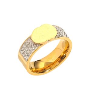 wedding ring designer jewelry rings for women jewelry woman wedding band Fashion Stainless Steel Engraved Letter Brand Jewelry Accessories Never Fade Not Allergic