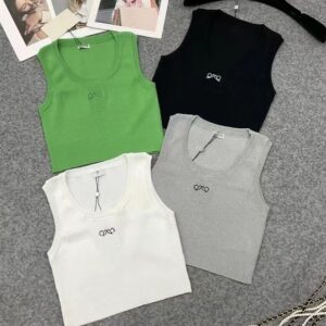 Designer Tanks Camis tshirt clothes women Embroidery Tank Tops women Summer Short Slim Navel exposed outfit Elastic Sports Knitted Tanks Size S-L