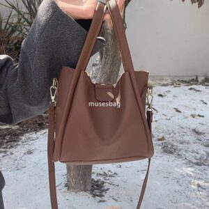 Retro Soft Noodle Vegetable Basket Bag Women's New Fashion Autumn and Winter Korean Little Tote Bag Versatile Crossbody Bag One Shoulder Bucket Bag