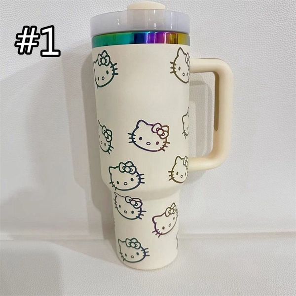 JO 40oz Cups With Handle Insulated Stainless Steel Tumbler Lids Straw Car Travel Mugs Coffee Termos Cups