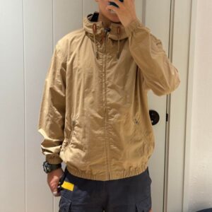 Streetwear Men Workwear Bomber Jacket Small Horse Logo Zip Up Coat Khaki Utility Outerwear Classic Fit Fashion Leather Style Lapel Collar Casual Jacket