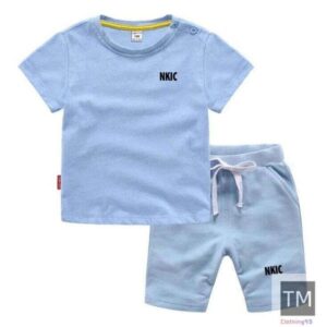 2pcs kids summer baby boy sport outfits children clothes sets brand clothing 100 cotton blue tshirt shorts set for toddler girls