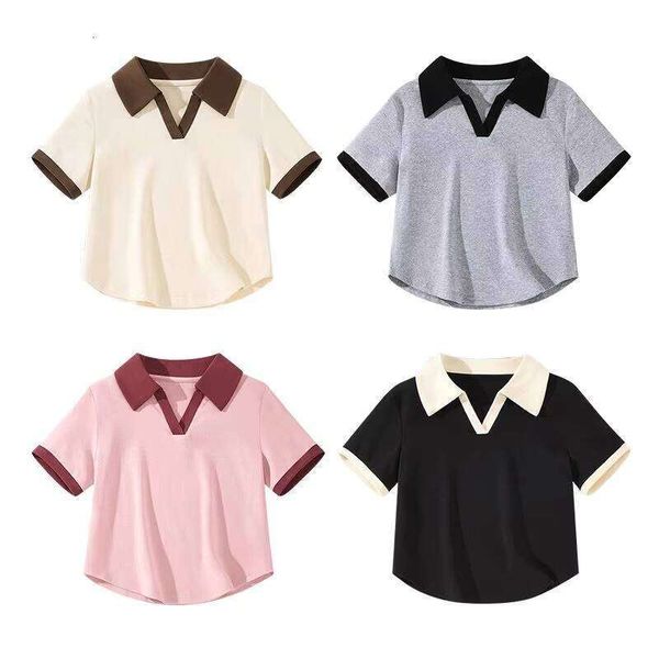 High-Quality Oversized Polo V-Neck Fashion Casual Summer New Loose Short Sleeve T-Shirt