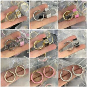 Luxury Earrings Brand Letter Earrings Designer Hoop Earrings Gold Silver Plated Stud for Women Party Jewelry Gift