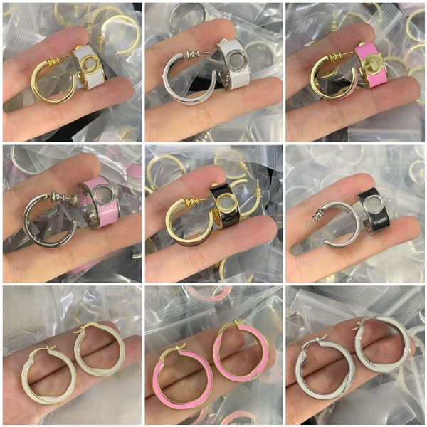Luxury Earrings Brand Letter Earrings Designer Hoop Earrings Gold Silver Plated Stud for Women Party Jewelry Gift