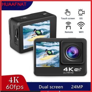 Digital Cameras Huafant G9 Kamera Aksi 4K 60FPS 24MP 2 0 LCD Sentuh EIS Layar Ganda WiFi Tahan Air Remote Control 4X Zoom Go Sports Pro Datang 230425