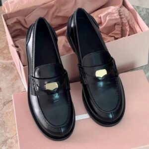 Designer Dress Shoes Man Women loafers leather collapsible footwear slipper designer Shoes Printed Metal Round toe Loafers Mules luxury high quality