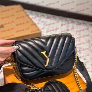 Premium Quality Fashion Women'S Shoulder Bag Double Shoulder Strap Crossbody Bag Men's Luxury Chain Bag With Small Round Wallet Flip Purse