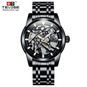 TEVISE Mechanical Watch Tourbillon Hollow-out Design Luminous Function Automatic High-end Business Brand Wristwatch T025 T9005E