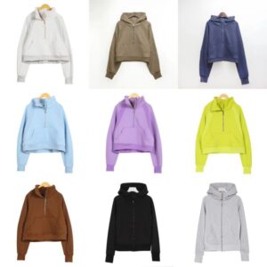 2025 ss womens yoga designer hoodies Yoga Sports Leisure Full Zip Jacket Plush Hoodie Gym Clothes Casual Running Fiess Coat