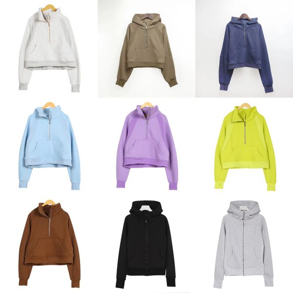 2025 ss womens yoga designer hoodies Yoga Sports Leisure Full Zip Jacket Plush Hoodie Gym Clothes Casual Running Fiess Coat