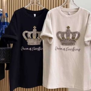 men's Summer Top Heavy Industry Embroidered Crown Short Sleeve T-Shirt Size Age-Reducing tshirtsformen Loose Print t-shirtfashion
