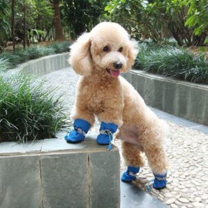 4Pcs/Set Waterproof Pet Dog Shoes Anti-Slip Rain Boots Footwear For Small Cats Dogs Puppy Dog Pet Booties Pet Paw Accessories
