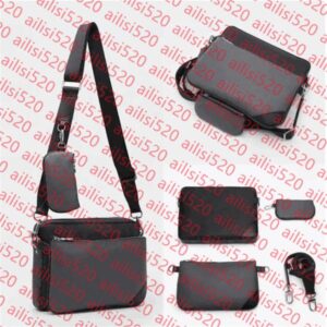 Handbags Men Leather TRIO Messenger Bags Luxury Shoulder Bag Make up Bags Designer Handbag Luxurys designers Mens Shoulder Bags