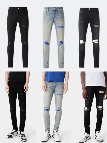 2025 new designer for men flared baggy Jeans ksubi with Holes Straight Leg Zipper Hip Hop Bikers Motorcycle skinny fit slim jeans