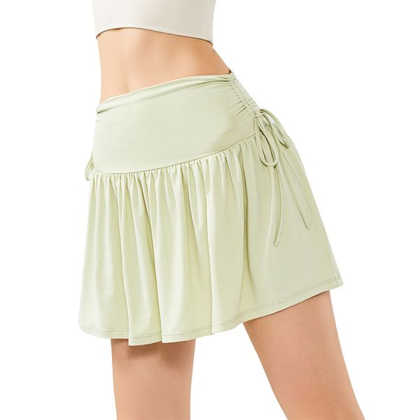 mint green yoga tennis skirt high waist slimming pleated skirt sports skirt