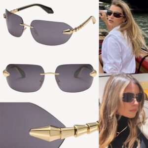 Fashion womens frameless sunglasses designer high quality outdoor UV400 resistant sunglasses classic metal leg sunglasses with packaging box BV40025U