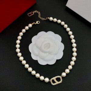 Luxury Brand Women Necklace bracelet Letter 18k Gold Designer Choker Chain Pearl Necklace Wedding Birthday Jewelry Gift