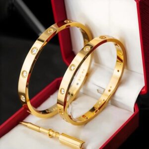 Classic Bangle 18K Gold Fashion Bracelet Designer Jewelry High Quality Plated Titanium Steel Diamond for Women Men Bracelets Silver luxury Jewelrys 15 to 22 size