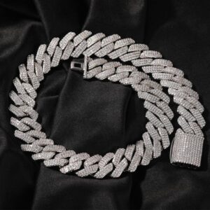 20MM Wide Miami Cuban Link Chain Necklace Designer for Men Womne 3 Row Bling Moissanite Diamond Choker Necklaces Gold Plate Rock Hip Hop Jewelry