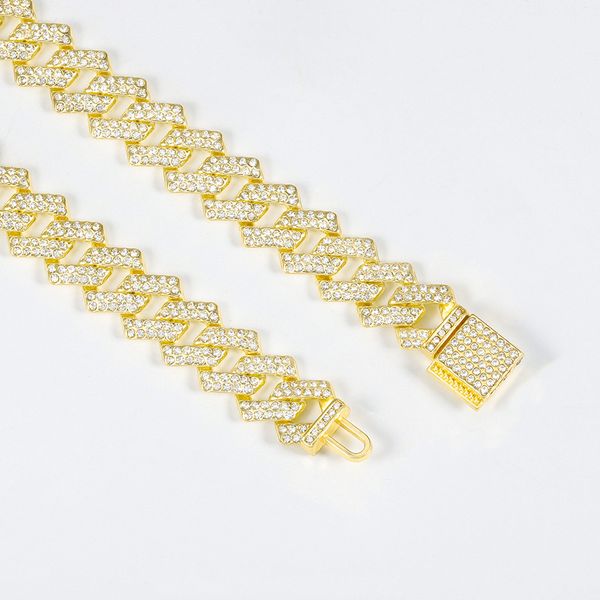 Fashionable Cuban Link Men's Hip Hop Style Full Diamond Necklace