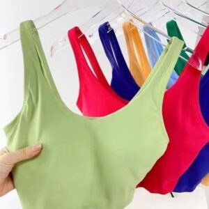 women yoga bra lingerie summer u shaped no steel ring built in chest pad sports bra for women gym sleeveless fitness yoga fashion tank top bras