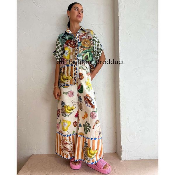 alemai dress Australian Fashion Dresses For Woman Linen Shirt Dress Flower Printed Summer Spring Skirt Elegant Slim Fit Long Linen Clothes S-Xl alemania dress 92e