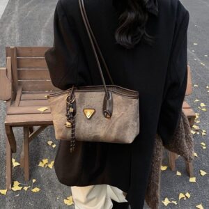 Shoulder Bags Designer – Elegant Women's Tote Bag, Large Capacity PU Leather Commuting Bag for Daily Use