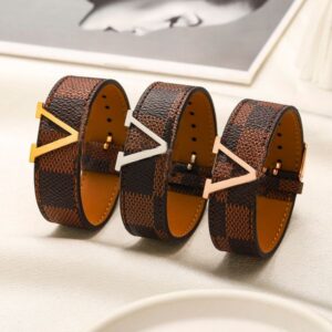 With box Charm Bracelet Leather Bracelet Fashion Lock Bracelet Classic Jewelry Designer Bracelet Flat Brown Brand Metal for Men and Women Lovers Jewelry Gift