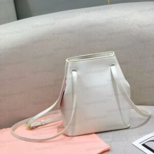 Designer bags Luxury Bag backpack crossbody bag Oil wax leather mini handbag with drawstring double shoulder strap single shoulder bag white women travel bag