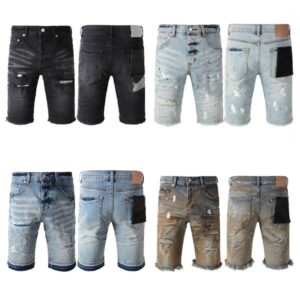 New Jeans Shorts MenTrendy Trend Vintage wash Distressed Hole Patch Elastic Skinny Hip Hop Daily Casual Denim Short Brand pants