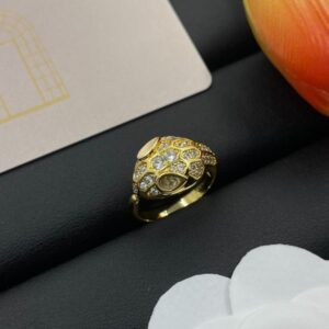 Women's designer style ring, elegant classic style ring, diamond metal gold-plated snake-shaped style ring, love ring, suitable for both men and women