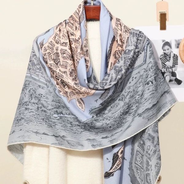 Silk wool shawl collection double-sided same color fashionable women's scarf --826605
