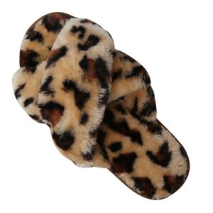 28-35 children's size Super Soft Non-slip Beef Tendon Bottom Cross Design Fur Warm Autumn And Winter Indoor Plush Slippers